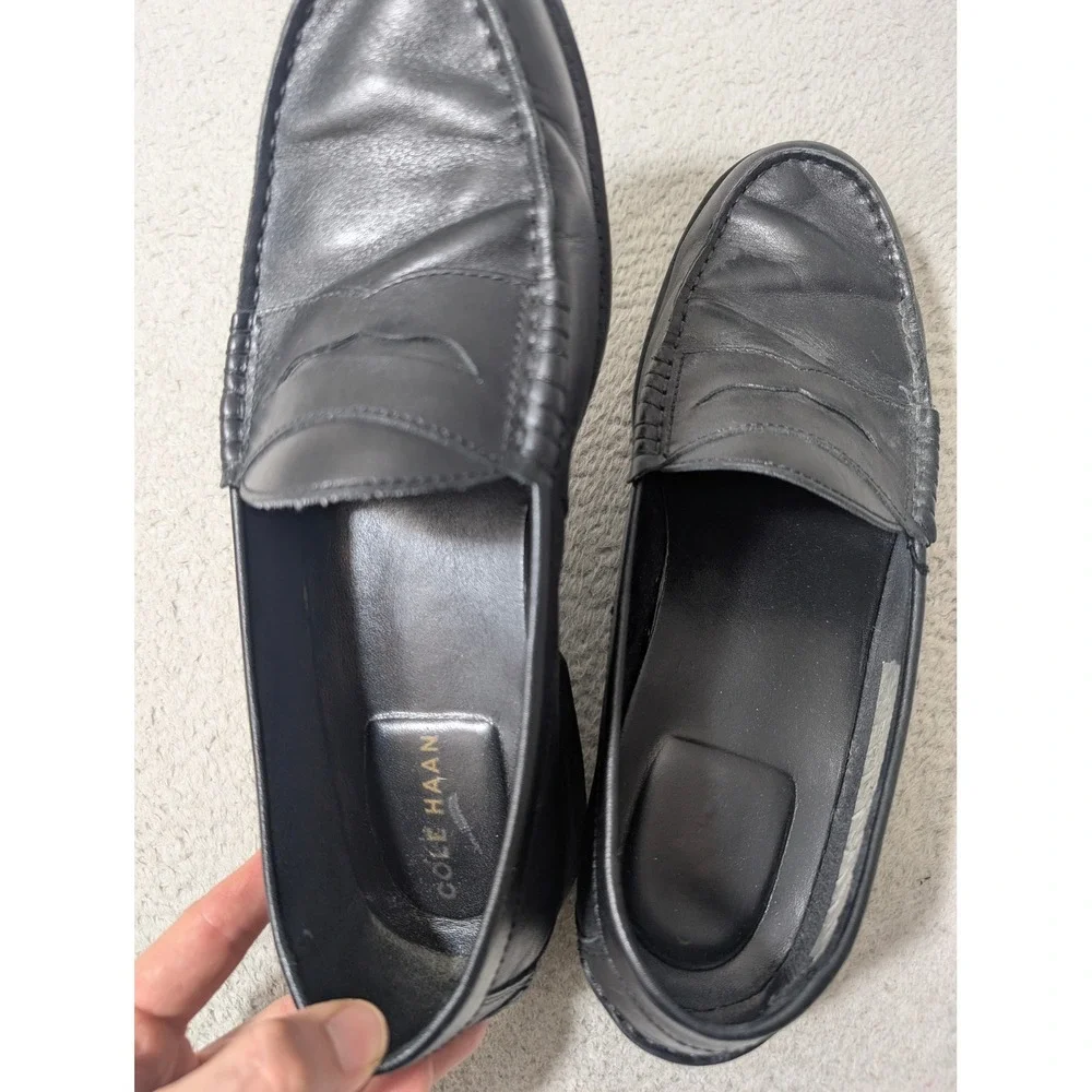 Cole Haan Penny Loafers Mens‎ 10.5 Black Leather Slip On C24505